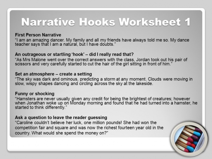 By Joshua Raven Lesson  Narrative Hooks What Makes A Good Story
