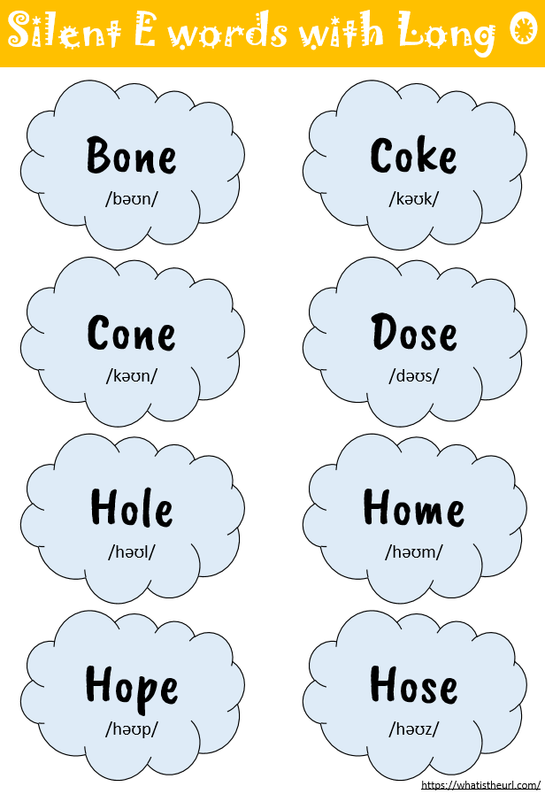 Chart   Worksheet On Silent E Words With Long O