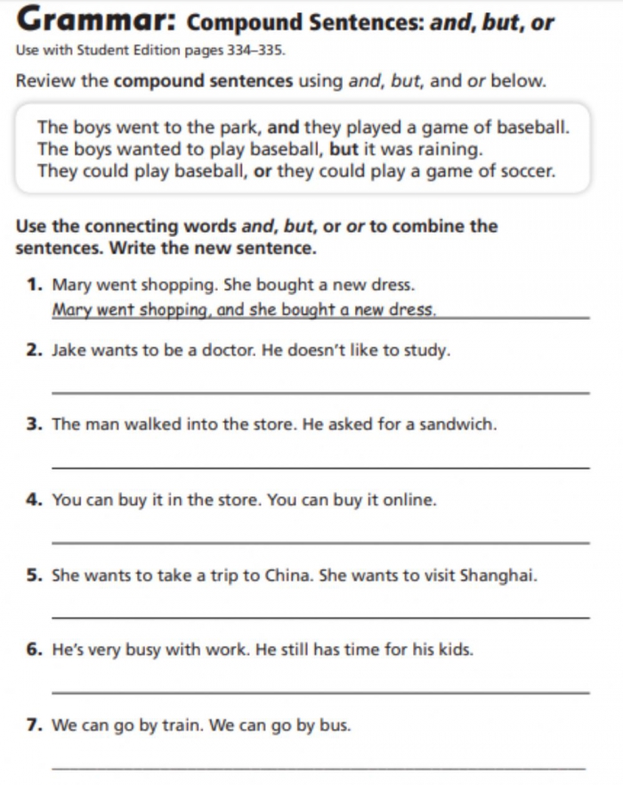 Great Grammar Compound Sentences Worksheets 99Worksheets