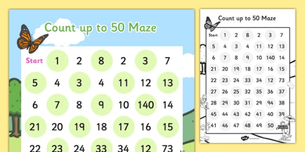 Counting Up To  Maze Worksheet  Worksheet Teacher Made