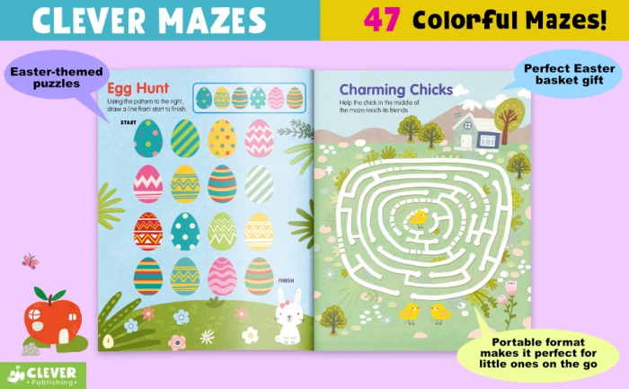 Eggcellent Easter Mazes  Colorful Mazes Clever Mazes Clever