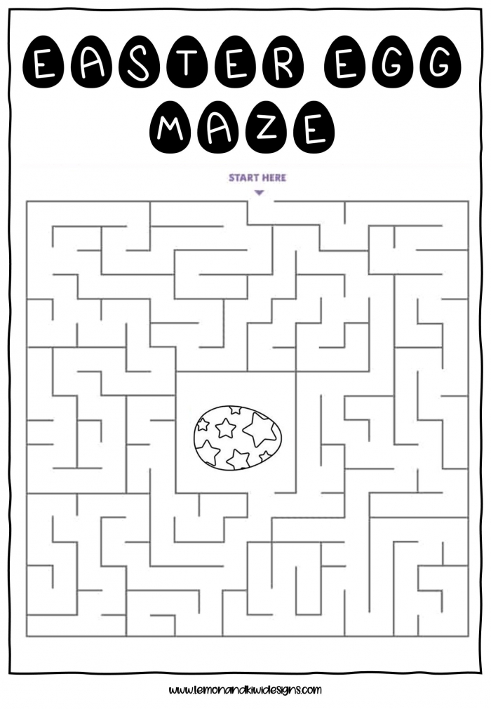Free Easter Maze Worksheets For Kids  Lemon   Kiwi Designs