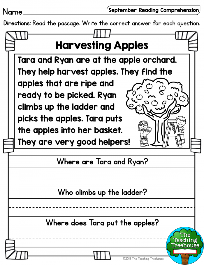 I Hope That Your Students Will Enjoy These No Prep September