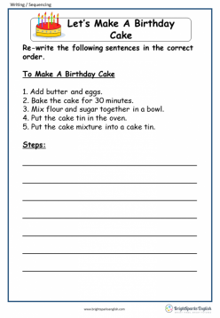 Fix The Sentences: Baking A Cake