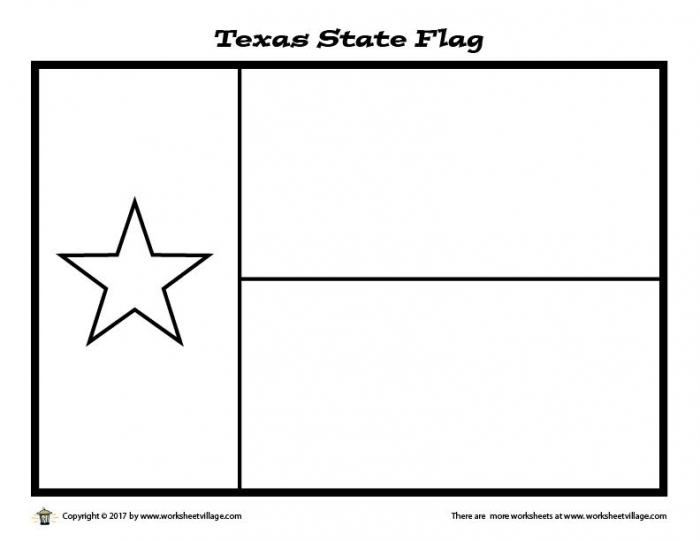 Texas State Flag Coloring Page  Worksheet Village