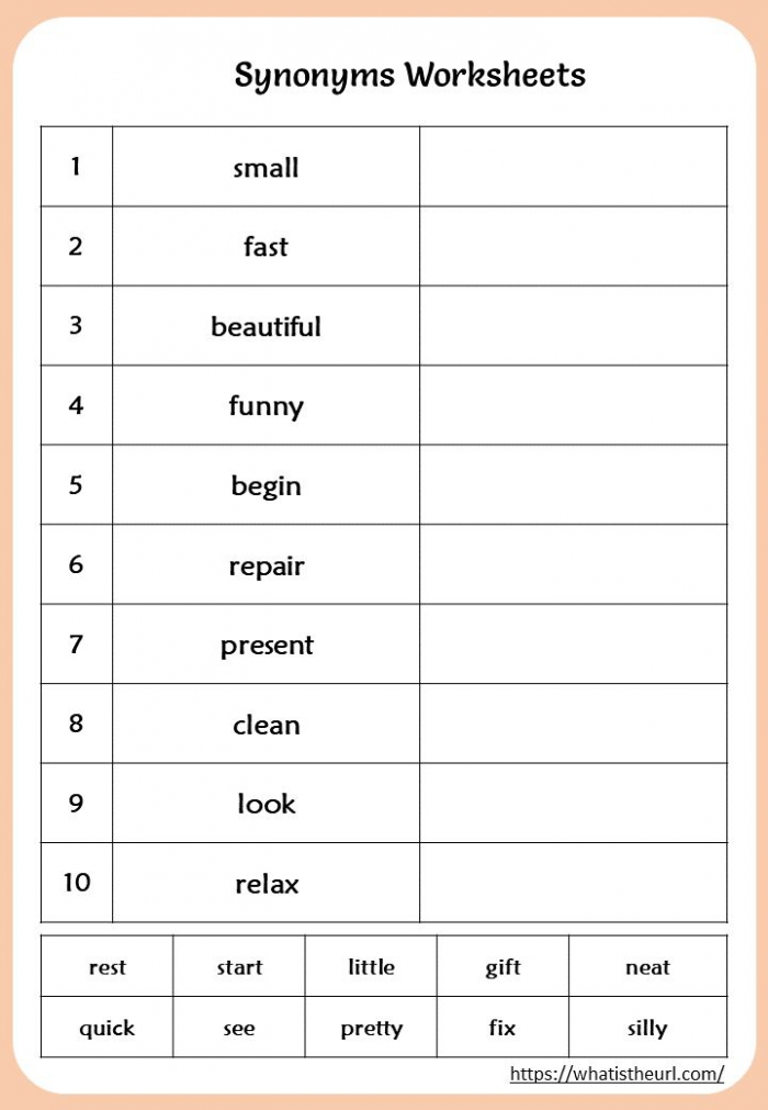 Vocabulary Synonyms