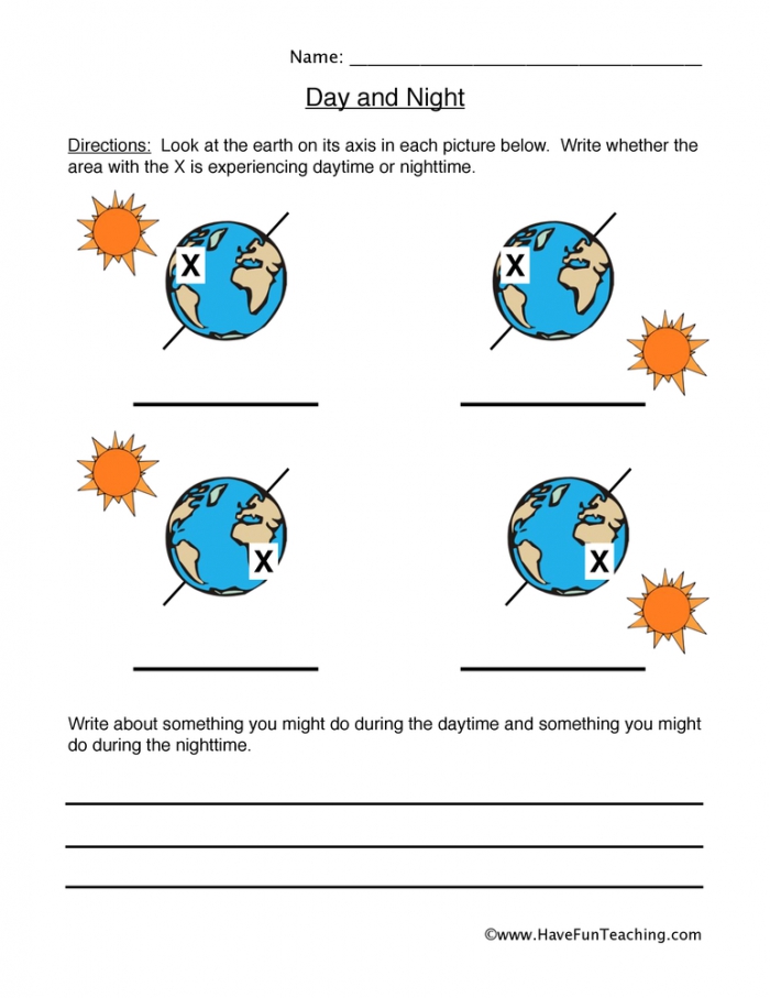 Day And Night Worksheet Have Fun Teaching