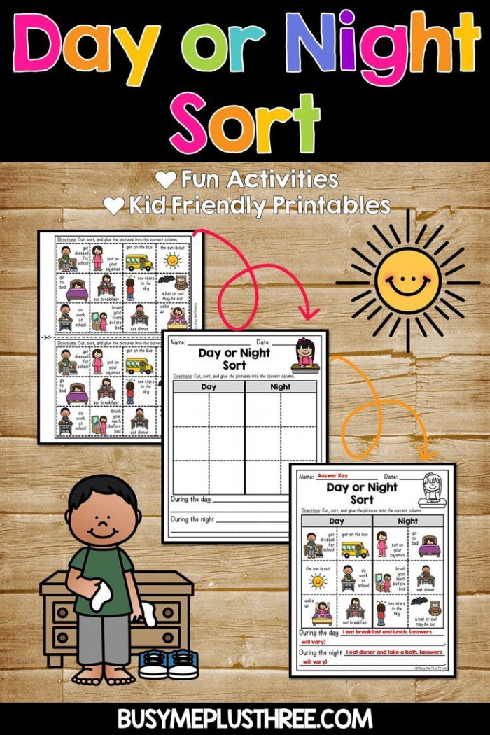 Day Or Night Sort Print Digital Option For Distance Learning