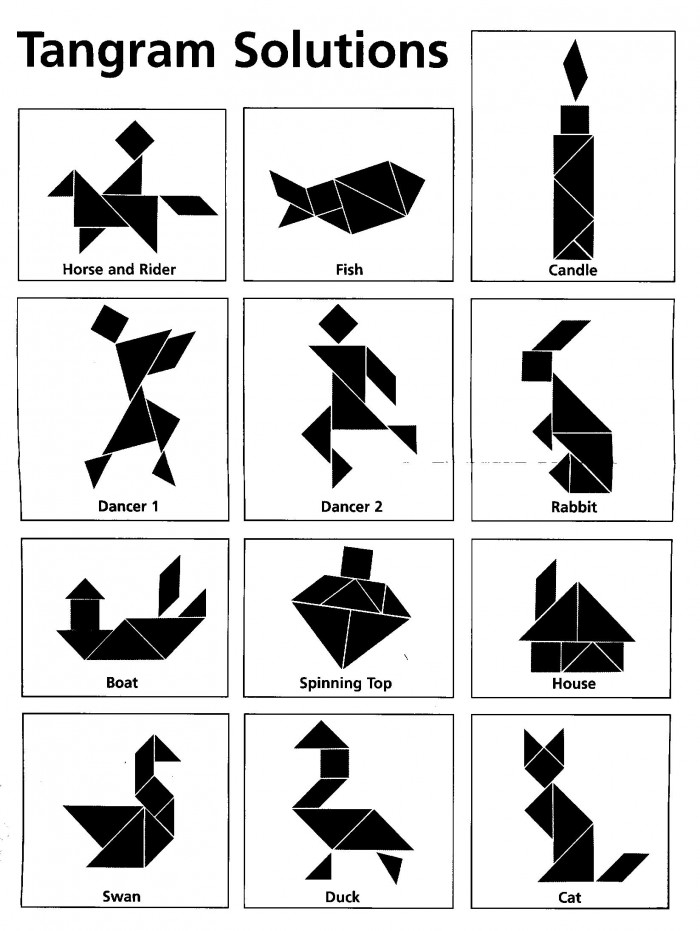 Easy Tangrams Puzzle Worksheets