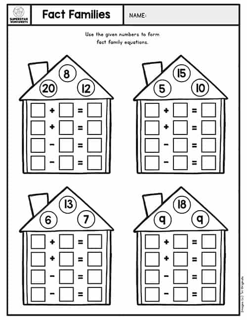 Fact Family Worksheets