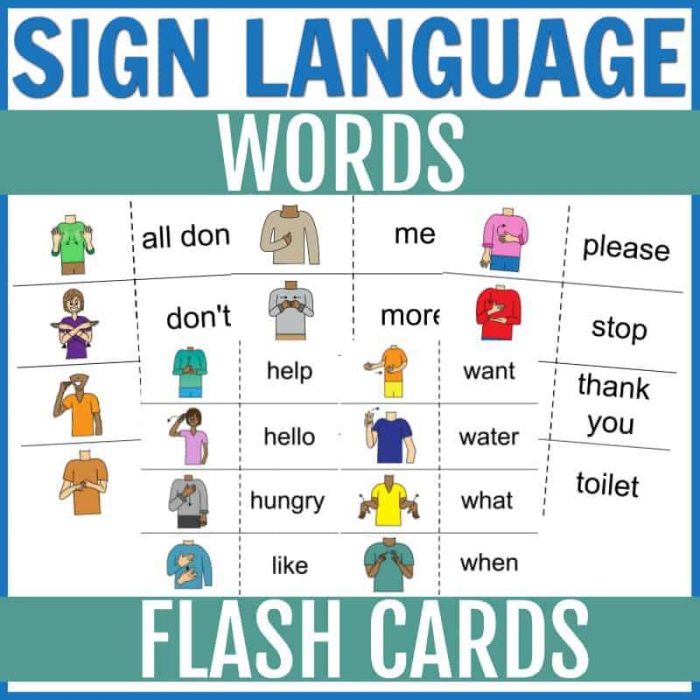 Free Sign Language Flashcards