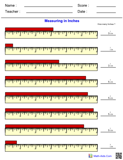 Measuring In Inches Worksheet