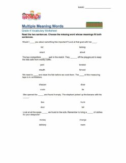 Using Context: Multiple Meaning Words