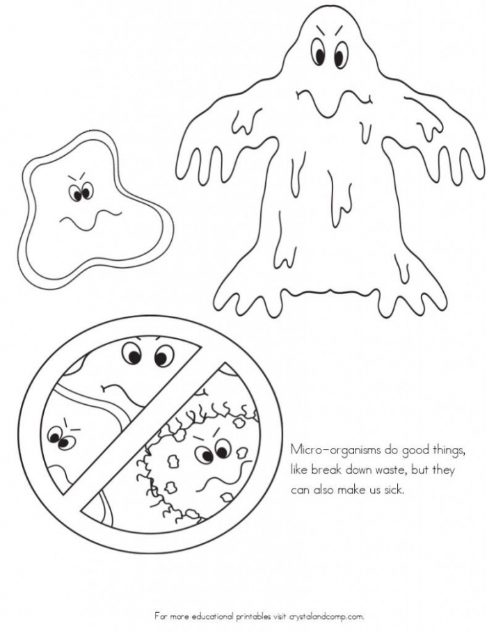 No More Spreading Germs Coloring Pages For Kids