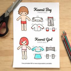Rainy Day Paper Doll Girl