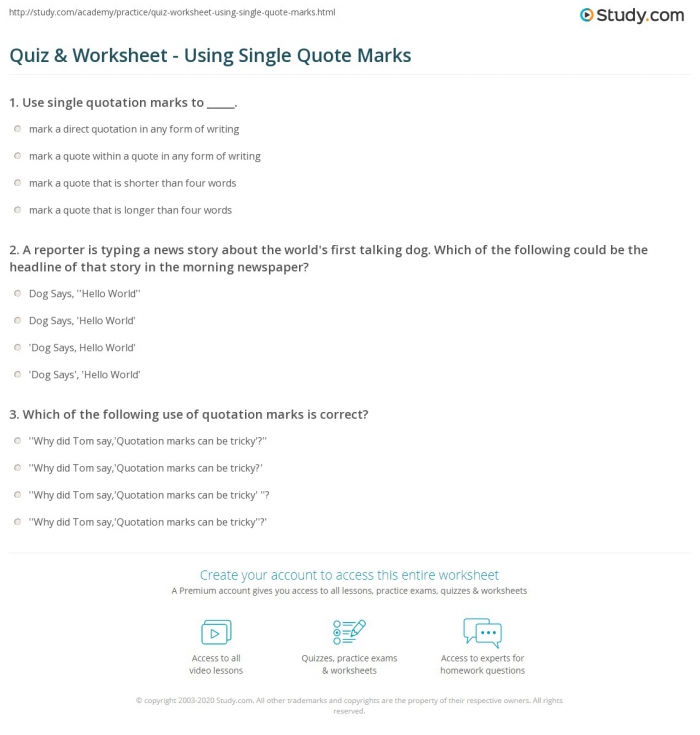 Quiz Worksheet