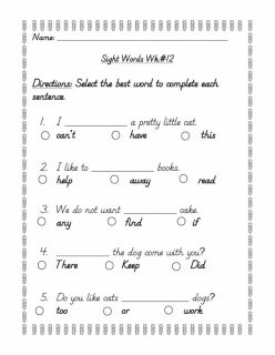 Sight Word Sentences