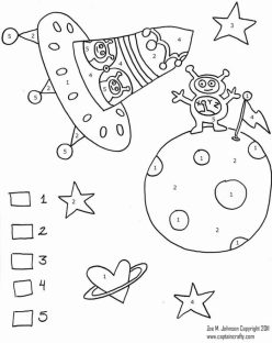 Coloring Addition: Space Scene