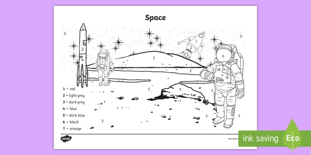 Space Scene Color By Number