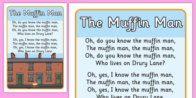 The Muffin Man Nursery Rhyme Display Poster