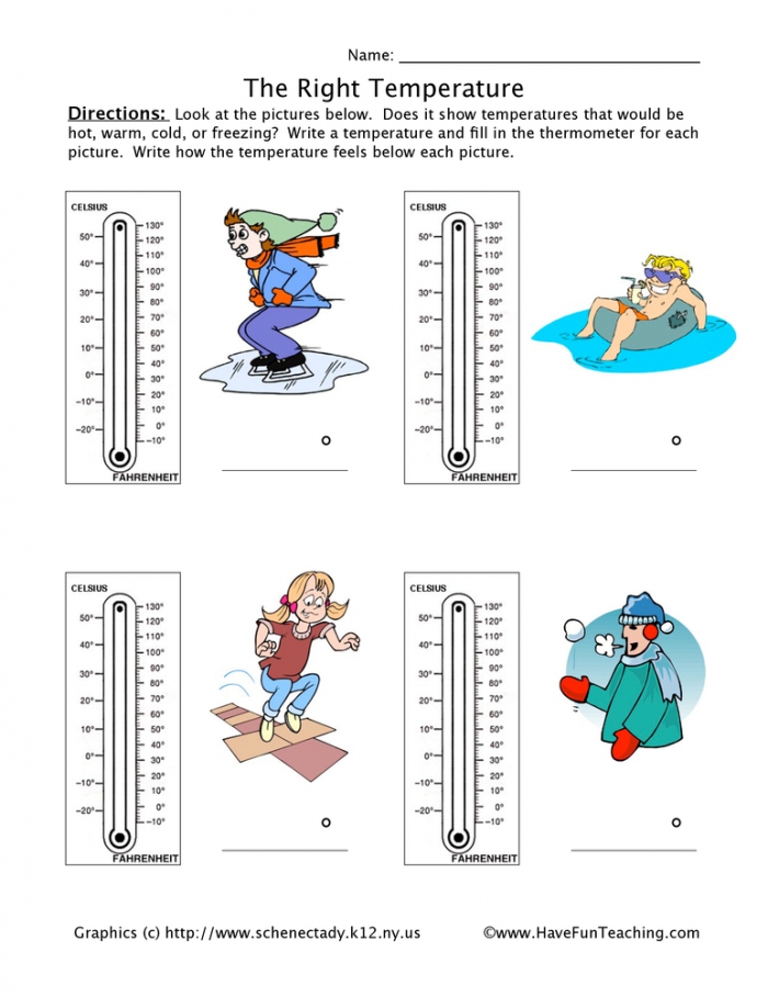 The Right Temperature Worksheet Have Fun Teaching