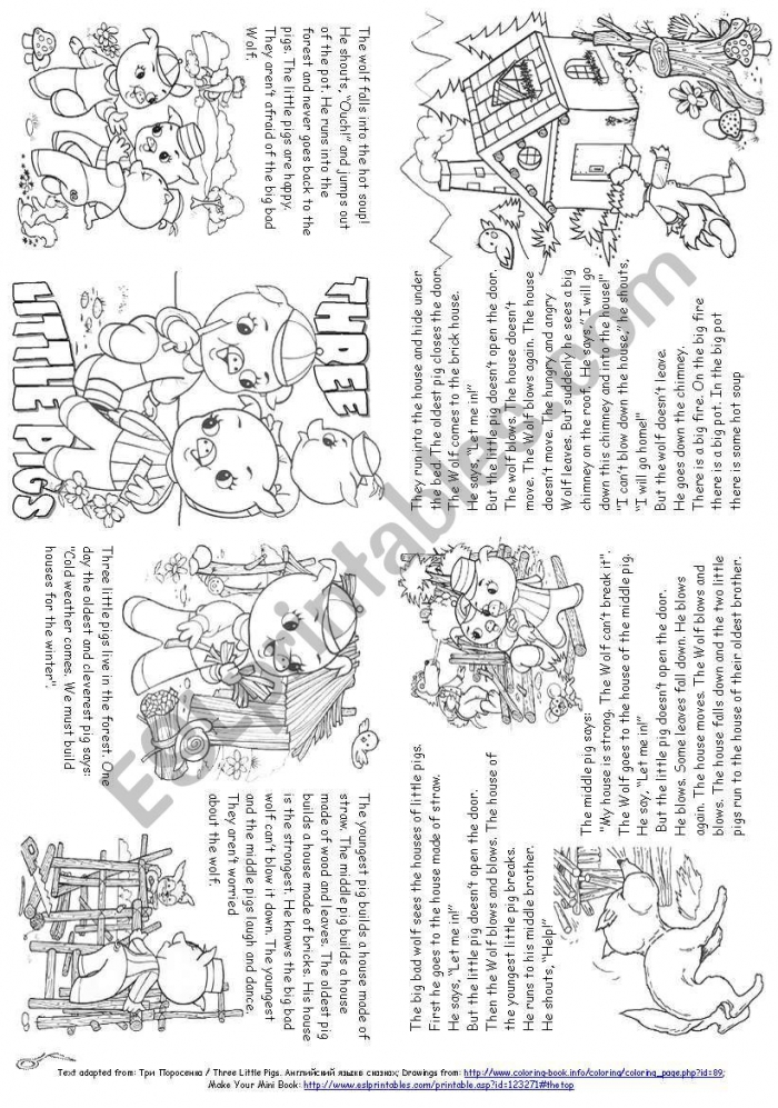 Three Little Pigs Story Mini Book