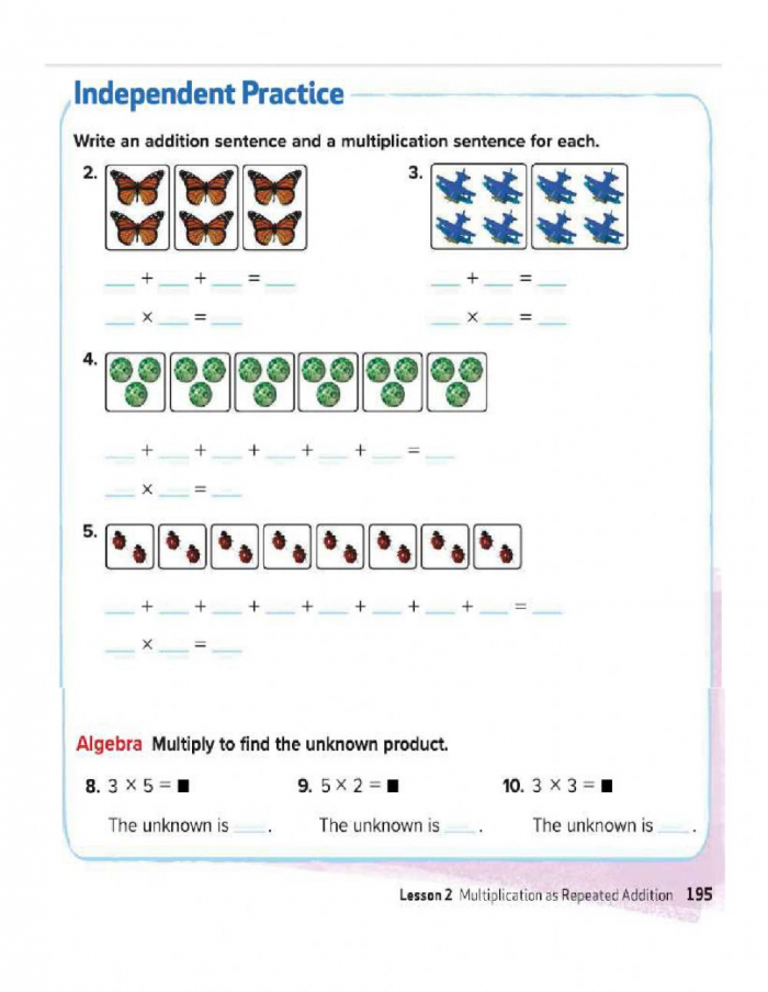 Multiplication Repeated Addition Part One Worksheets 99Worksheets